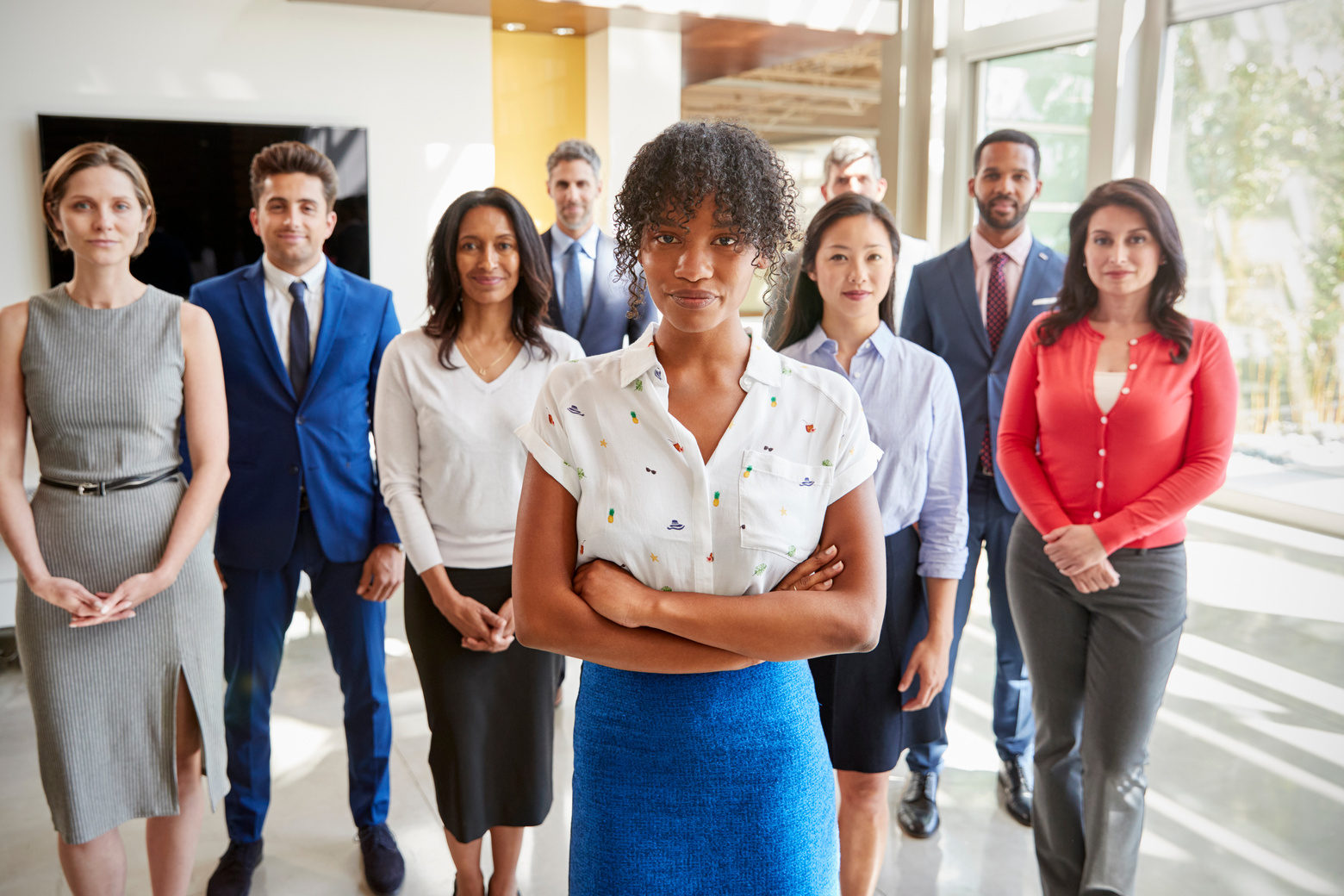 Black Businesswoman and Her Business Team, Group Portrait